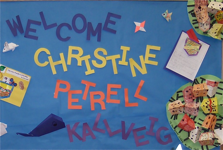 Author Visit Welcome for Christine Petrell Kallevig